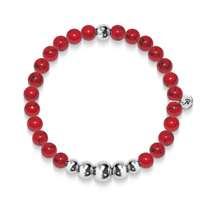 Tranquility | Silver Aura Red Turquoise Bracelet