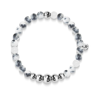 Unity | Silver Aura White Jade Bracelet