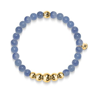 Peaceful | Gold Aura Blue Aventurine Bracelet