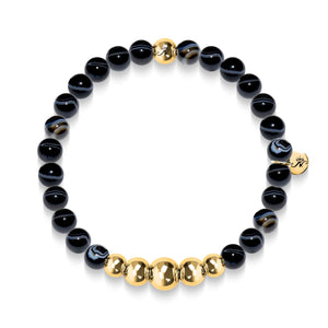 Ambition | Gold Aura Black Line Agate Bracelet