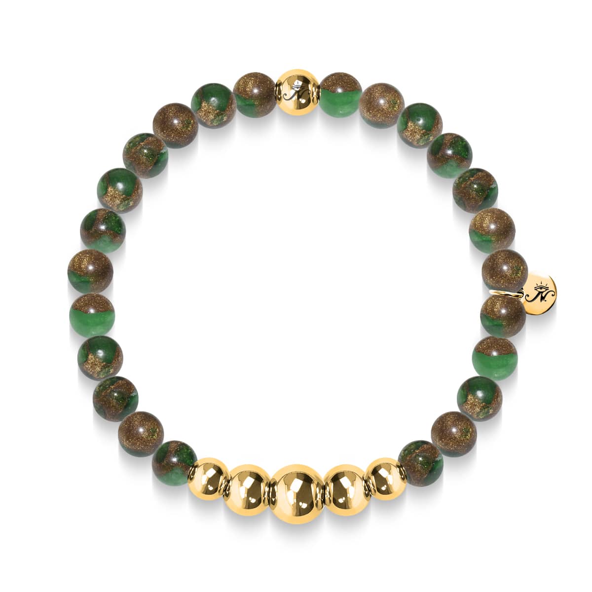 Perseverance | Gold Aura New Green Agate Bracelet