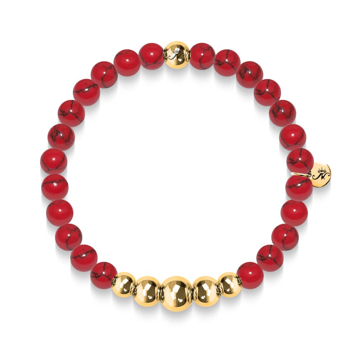 Tranquility | Gold Aura Red Turquoise Bracelet
