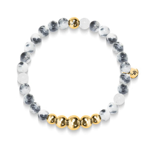 Unity | Gold Aura White Jade Bracelet