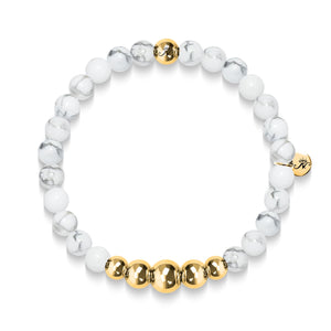 Virtuous | Gold Aura White Turquoise Bracelet