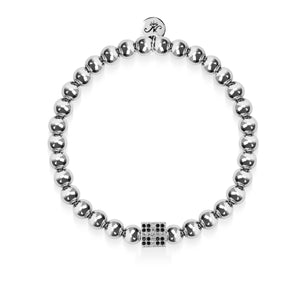 Lucky | Silver | Crystal Dice Charm Bracelet