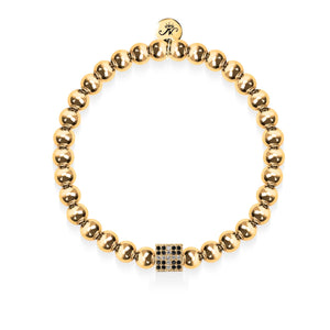 Lucky | 18k Gold | Crystal Dice Charm Bracelet