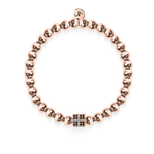 Lucky | 18k Rose Gold | Crystal Dice Charm Bracelet