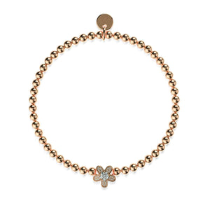 Flower Power | 18k Rose Gold | Crystal Charm Bracelet
