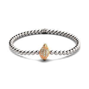 Isla | 18k Rose Gold & Silver | Crystal Conch Shell Charm Bracelet