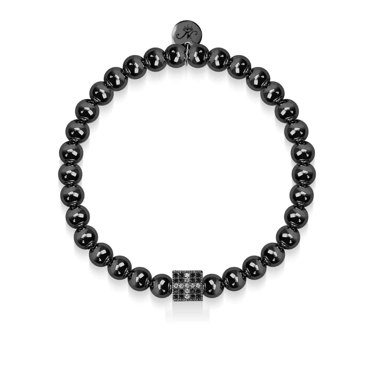 Lucky | Gunmetal | Crystal Dice Charm Bracelet | Men's