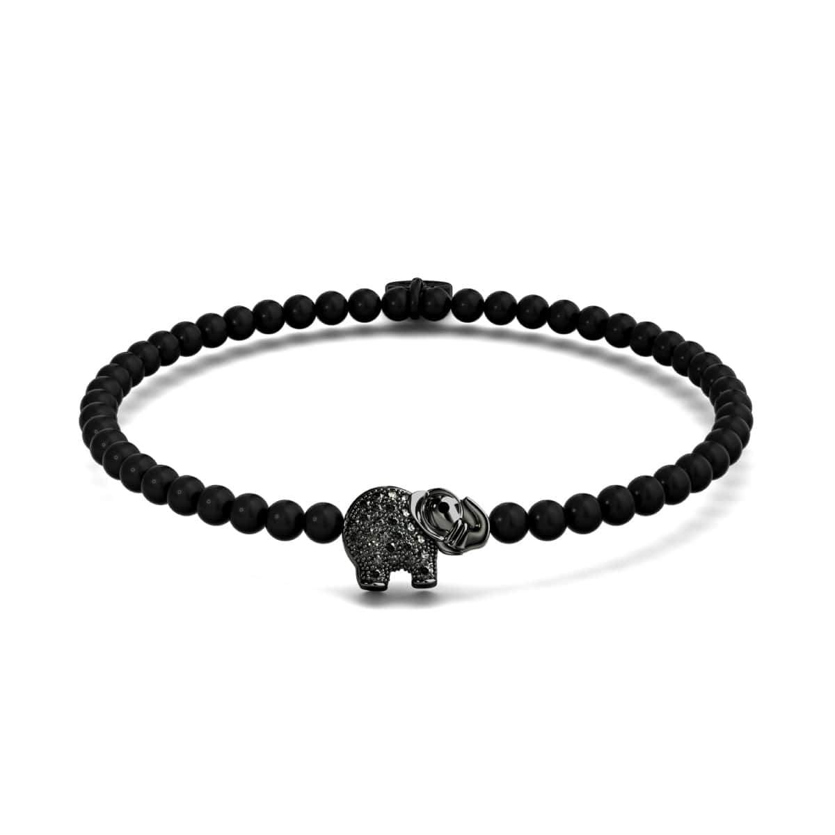 Sanctuary | Gunmetal | Crystal Elephant Charm Bracelet | Men's