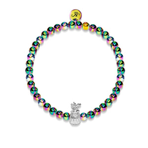 Pina Colada | Unicorn Silver | Crystal Pineapple Bracelet