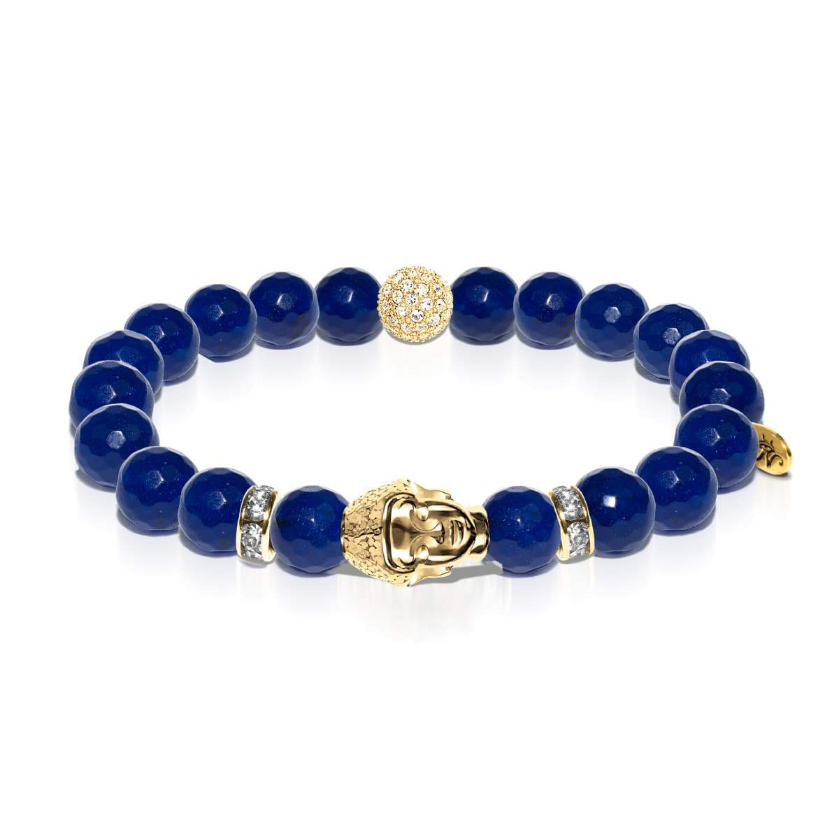 Holistic Healer | Gold Buddha | Navy Blue Jade Bracelet