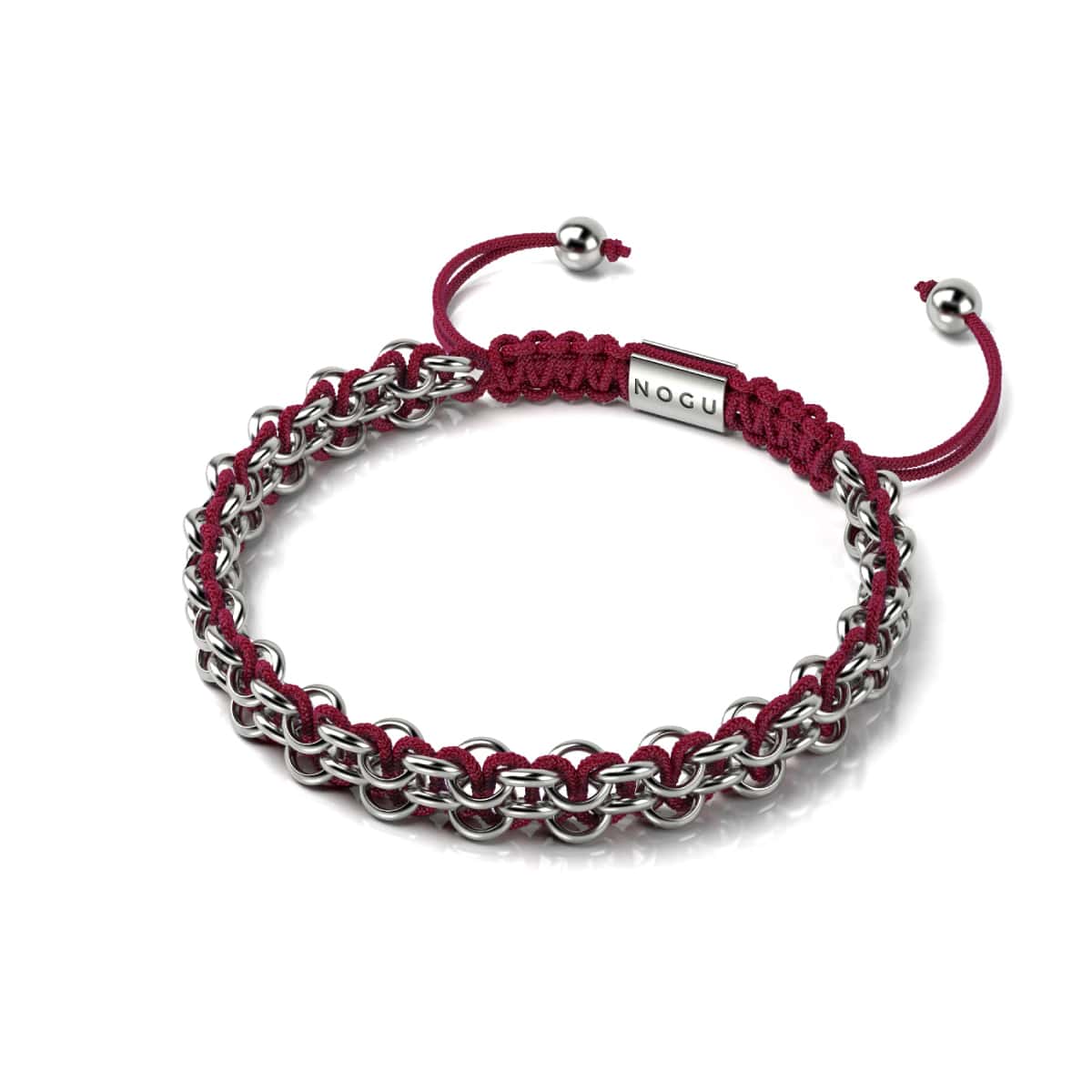 Red Fox Links | Mini Kismet Bracelet | Burgundy x Silver