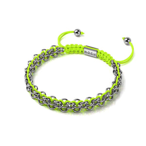 Llama Links | Mini Kismet Bracelet | Neon Yellow x Silver