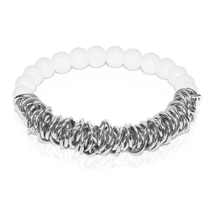 Silver | White Jasper | Links of Love Bracelet