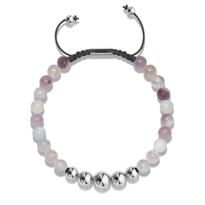 Lilac Agate | Silver | Balance Gemstone Macrame Bracelet