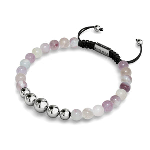 Lilac Agate | Silver | Balance Gemstone Macrame Bracelet