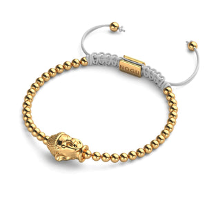 Gilded Buddha | 18k Gold | White | Macrame Charmballa Bracelet