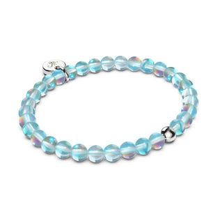 Ocean Crystal | White Gold Vermeil | Mermaid Glass Bead Bracelet