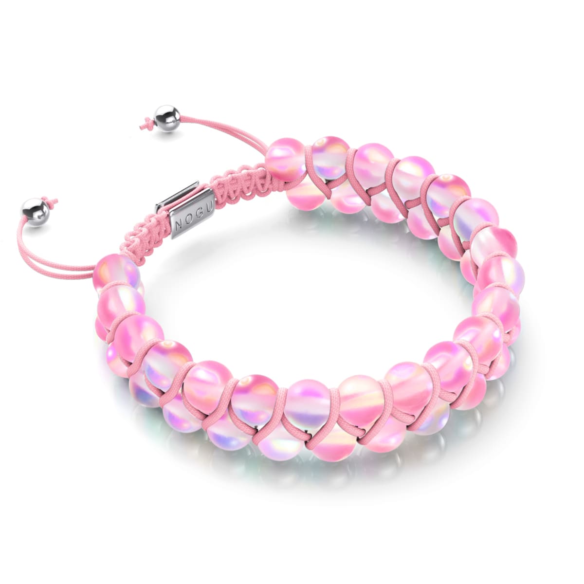 Pink | Silver | Double Mermaid Glass Bracelet