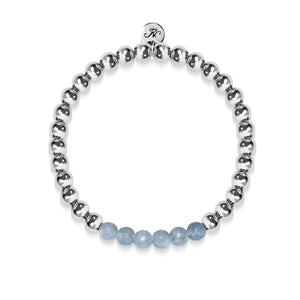 Appealing | Silver | Faceted Grey Jade | Gemstone Expression Bracelet