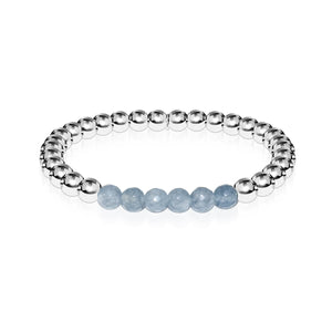 Appealing | Silver | Faceted Grey Jade | Gemstone Expression Bracelet