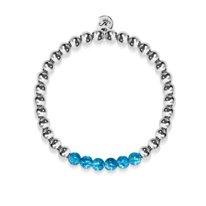 Delightful | Silver | Blue Crystal | Gemstone Expression Bracelet