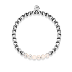 Enthusiastic | Silver | Cream Turquoise | Gemstone Expression Bracelet