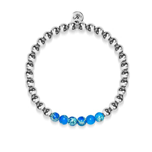 Jubilant | Silver | Dark Blue Emperor Gemstone | Expression Bracelet