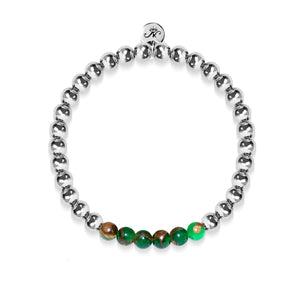 Dreamy | Silver | New Green Agate | Gemstone Expression Bracelet