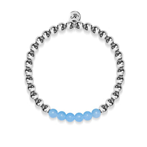 Coy | Silver | Aquamarine | Gemstone Expression Bracelet