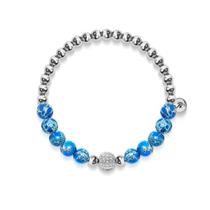 Atlantis | Silver | Crystal Sea Stone Bracelet