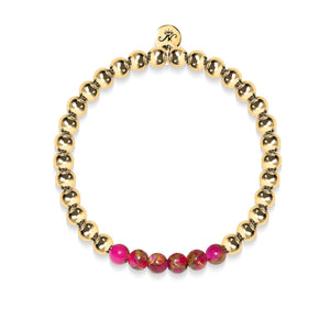 Inspired | 18k Gold | New Red Agate | Gemstone Expression Bracelet
