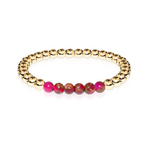 Inspired | 18k Gold | New Red Agate | Gemstone Expression Bracelet