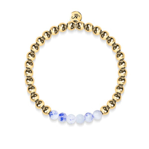 Joyful | 18k Gold | Porcelain Jade | Gemstone Expression Bracelet