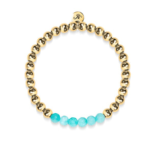 Cheerful | 18k Gold | Aquamarine Jade | Gemstone Expression Bracelet