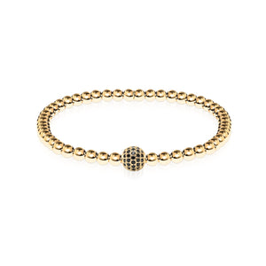 Charismatic | 18k Gold | Black Cubic Zirconia Crystals | Expression Bracelet