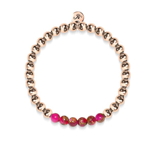 Inspired | 18k Rose Gold | New Red Agate | Gemstone Expression Bracelet