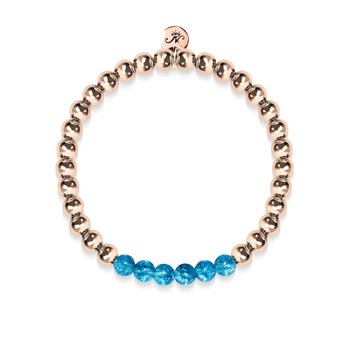 Delightful | 18k Rose Gold | Blue Crystal | Gemstone Expression Bracelet