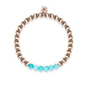Cheerful | 18k Rose Gold | Aquamarine Jade | Gemstone Expression Bracelet