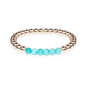 Cheerful | 18k Rose Gold | Aquamarine Jade | Gemstone Expression Bracelet