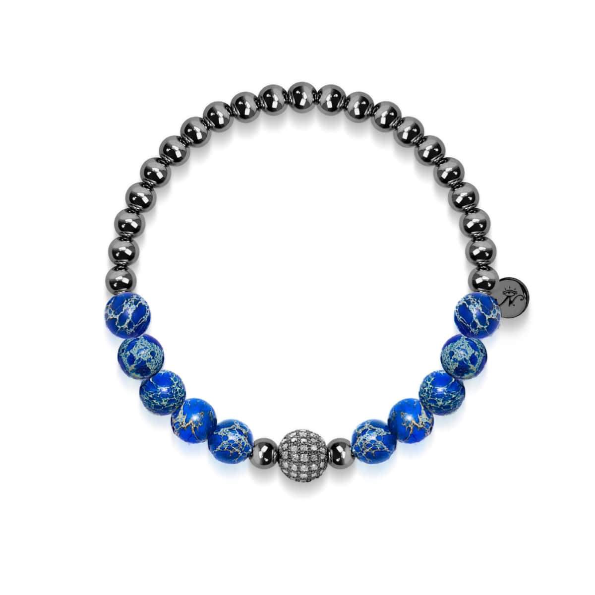 Atlantis | Gunmetal | Crystal Sea Gemstone Bracelet | Men's