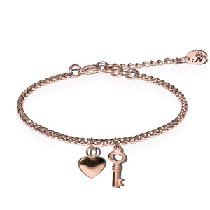 18k Rose Gold | Key to My Heart | Dolce Vita Charm Bracelet