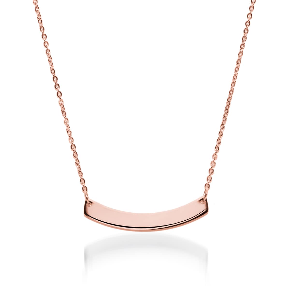 Curved Minimalist Bar | 18k Rose Gold | Necklace