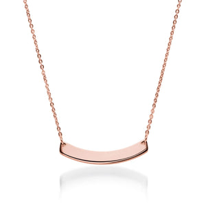 Curved Minimalist Bar | 18k Rose Gold | Necklace