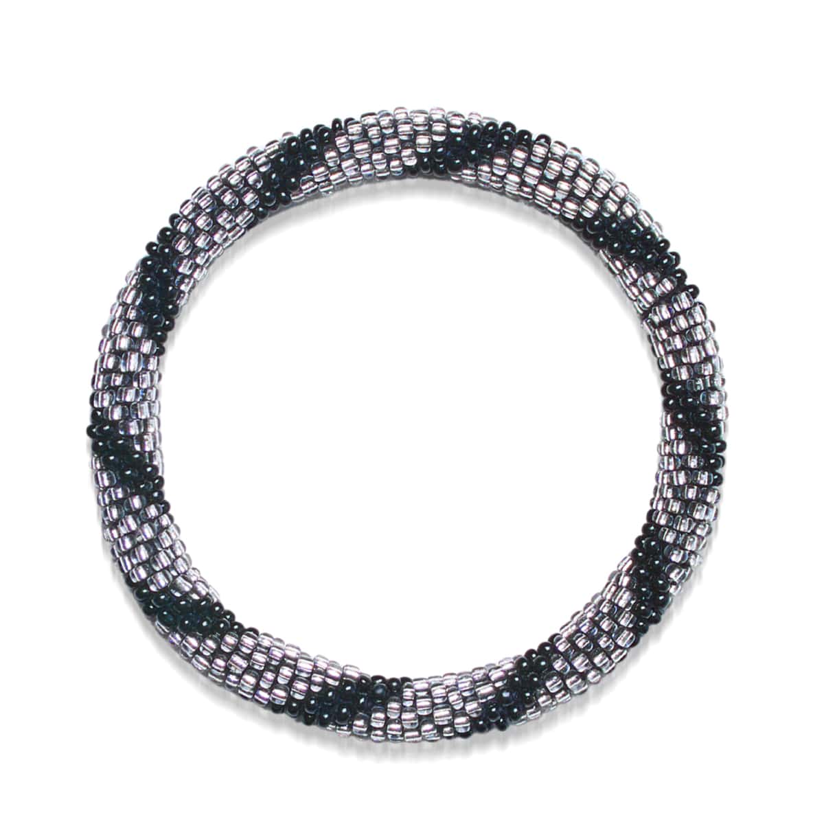 Silver Screen | Himalayan Glass Bead Bracelet