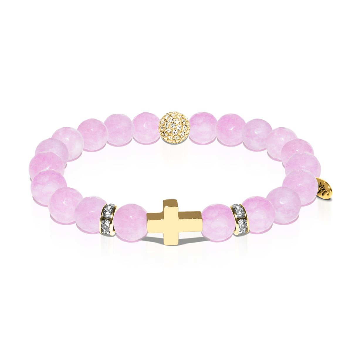 St. Augustine of Hippo | Gold Cross | Purple Jade Bracelet