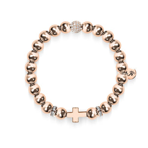18k Rose Gold | Gilded Cross Bracelet