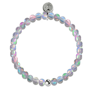 Grey | .925 Sterling Silver | Mermaid Glass Bead Bracelet